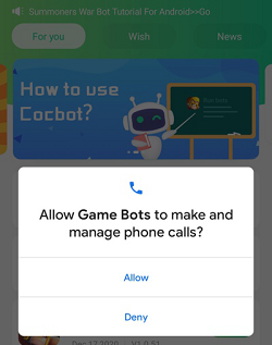 Allow Game bots make and manage phone calls