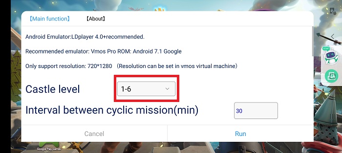 Select Level of Your Castle on Lords Mobile Bot.jpg