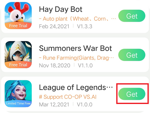 bot of legends username password free